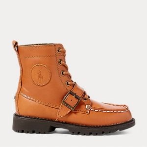 Ralph Lauren kids 4 ranger tan leather boots lace up